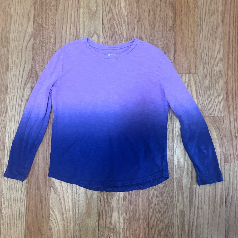 Zella Kids Pink to Purple Ombre Long Sleeve Tee